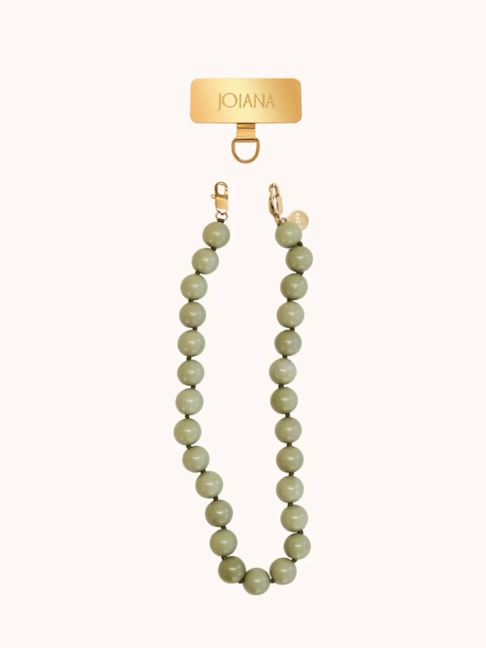 Green Beaded Phone Chain - Olive
